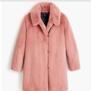 J crew plush faux fur coat